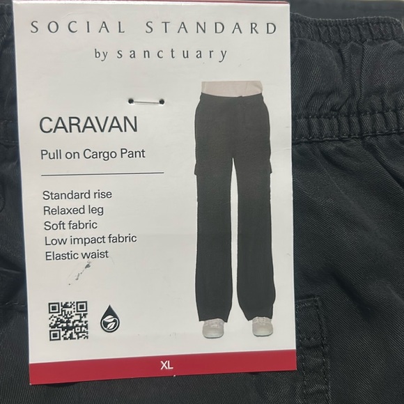 Social Standard Pants - Social Standard by Sanctuary Washed Black Cargo Pants L NWT
